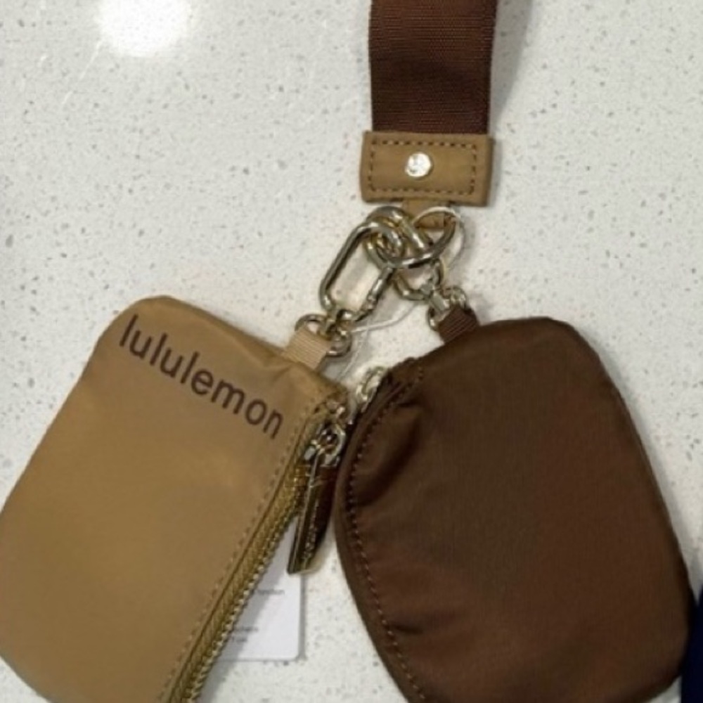 Brown lulu dual wristlet